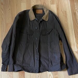 Taylor Stitch Dark Brown Jacket with Tan Collar